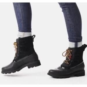 SOREL-Lennox Leather Lace-Up Boots Size 8